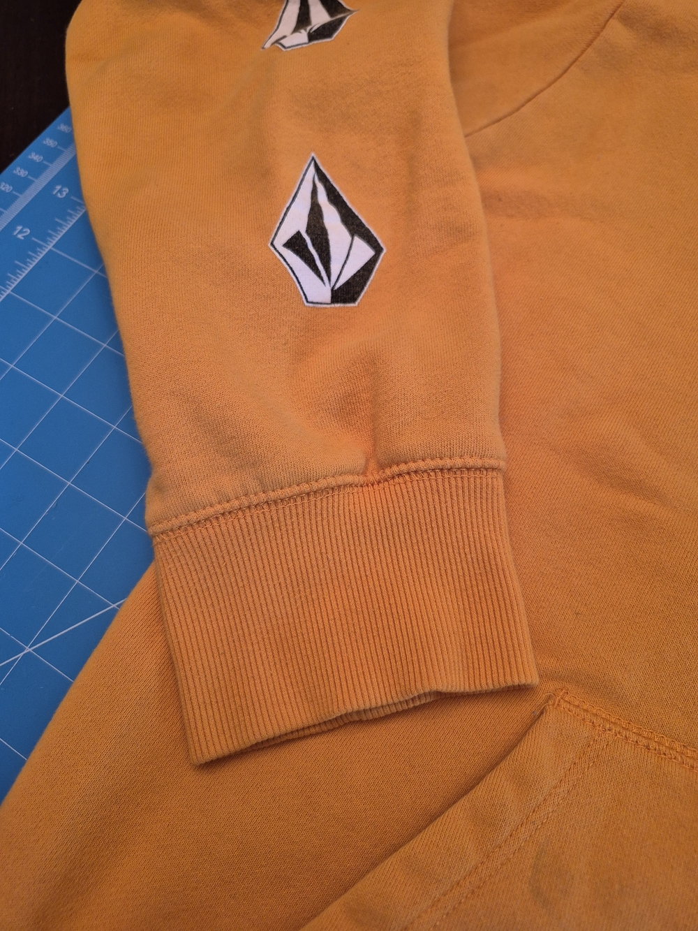 Volcom Orange Crewneck Sweatshirt with Logo Patches